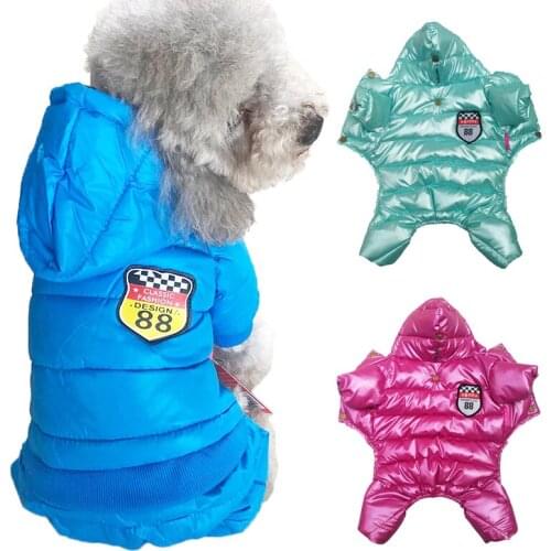 Waterproof PU Dog Jumpsuit Winter Warm Pet Clothes For Small Dogs Puppy Jacket Chihuahua Yorkie Hoodies French Bulldog Costume