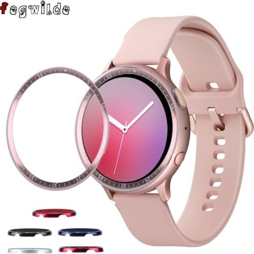 Bezel ring For Samsung Galaxy Watch active 2 40mm 44mm protector Case cover Sport Adhesive Metal bumper Accessories active2 40