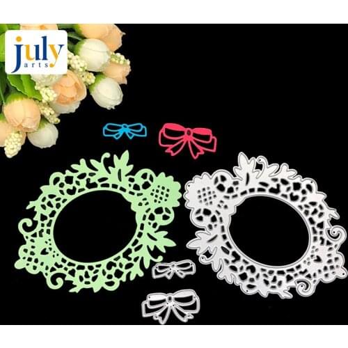 Mirror Bowknot Vase Metal Cutting Dies Stamp Stencil for DIY Scrapbooking Photo Album Embossing Decorative Craft Die