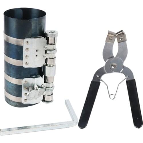 1 Set Steel Piston Ring Compressor Installer Ratchet Pliers Remover Expander Engine Pull Tool Simple Portable Tools Accessories