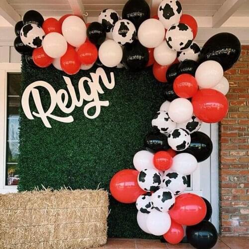 105pcs/lot cow Balloons Garland Arch Kit White Black Red Yellow Balloons baby shower Farm balloons birthday party wedding decora