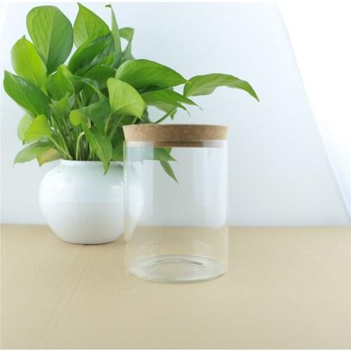 4pcs/lot 100*120mm 750ml Storage Glass Bottle Food Jar Container Transparent Kitchen Storage Containers Cork Glass Bottles Jars