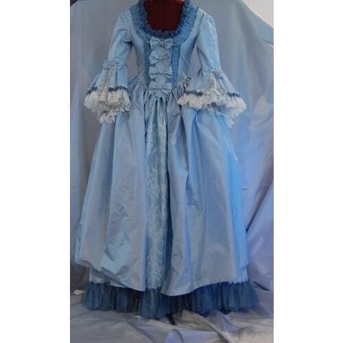 Cosplaydiy Marie Antoinette Baroque Ball Gown Medieval Court Royal Princess Renaissance Costume Blue Dust Dress For Halloween