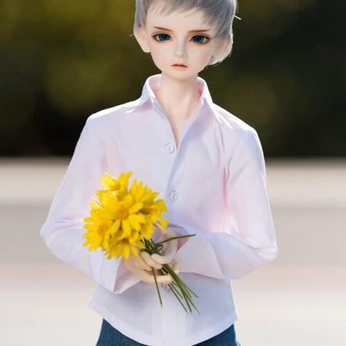 D03-P182 children handmade toy 1/3 1/4 uncle SSDF Doll clothes BJD/SD doll clothes White slim long sleeve shirt 1pcs
