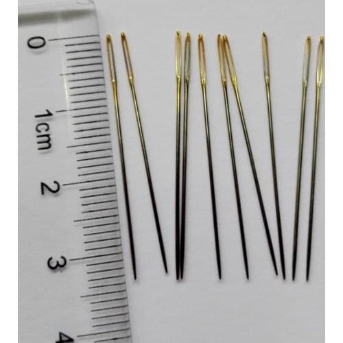10pcs/lot #26 #24 #22 # 28 golden tail Needles for aida 9ct 11ct 14ct 18ct fabric cross stitch blunt embroider DIY needlework 2