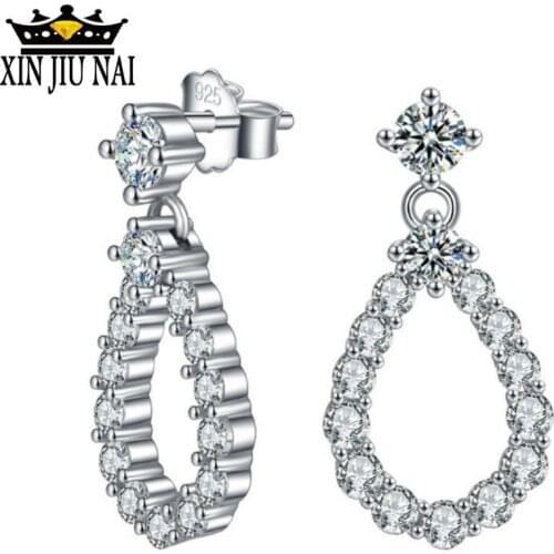 Classic Womens Hollow Drop Earring Jewelry with Diamonds Luxury Super shine Exquisite Charms Fairy Wedding party accessories