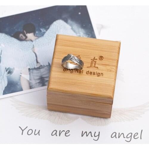 667E Retro Creative Angel Wing Ring Adjustable Knuckles Promise Rings Open Stylish Dance Party Hip-Hop Rock Ins Jewelry Gift