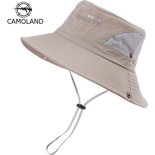 New UPF 50+ Summer Sun Hat Bucket Men Women Boonie Hat Outdoor UV Protection Long Wide Brim Army Hiking Fishing Mesh Breathable