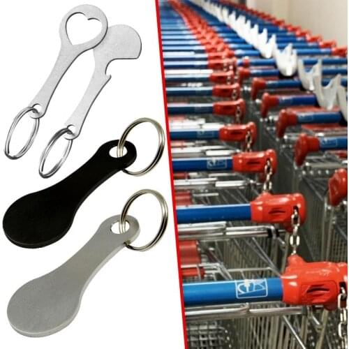Metal Aluminum Alloy Key Ring Shopping Trolley Tokens Key Chains Accessories Decor Key Hook Keyrings Gift Home Supplies 2pcs
