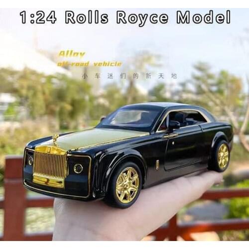 1:24 Rolls-Royce Model Alloy Car Pull Back Sound And Light Mini Limousine Metal Vehicle Simulation Collection Gifts Toys Boys