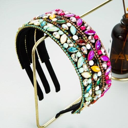 Fashion Colorful Rhinestone Hair Band Thin Headbands For Women Girls Hair Accessories Baroque Headwear