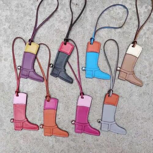 Fashion PU Leather Horse Boots Shoe Keychain Handbag Key Chain Ring Holder Charm Women Bag Accessories dropshipping