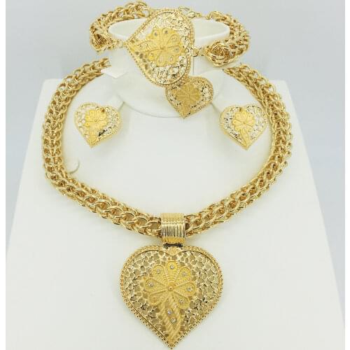 Fashion Wedding Bridal Crystal Rhinestone Jewelry Sets African Beads Dubai Gold Color Statement Jewellery Costume