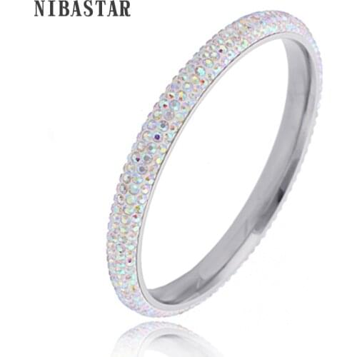 Fashion Crystal Jewelry Stainless Steel bracelets bangles For Women