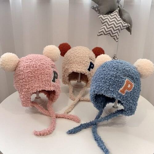 Cartoon Children Hats For Girls Boys Knit Newborn Baby Hat Bonnet Pompom Kids Cap Bonnet Winter Warm Soft Baby Cap Muts