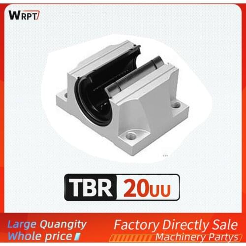 TBR guide rail aluminum tray self-lubricating flange open slider bearing 20 UU
