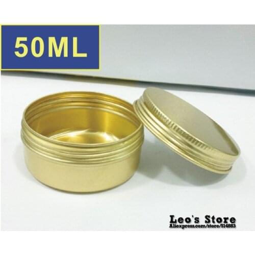Wholesale 27mmx56mm 100pcs/lot 50ml golden aluminum Jars,cream & cosmetics container,electronic protect,LAJ-17b