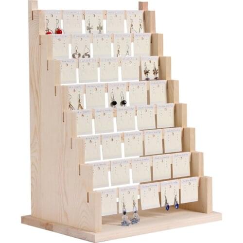 Wood Earring Stand Earring Holder Display Jewelry Display Rack Tiered Jewelry Packaging