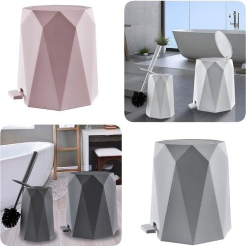 Luxury Bathroom Accessories Set Of 2 (Plastic 5lt Dustbin And Toilet Brush) Washroom Tool Garbage Dustbin Waste Bin Home Rubbish