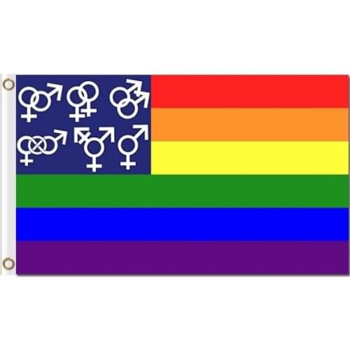 Sexual pride gay lgbt bisexual pansexual rainbow 3x5ft flag