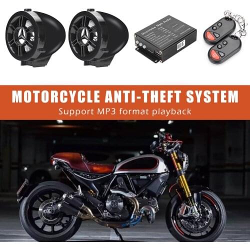 Remote Control Motorcycle Alarm System Waterproof Mp3 Fm Radio Bluetooth Compatible Speaker Motorcycle Anti-Theft
