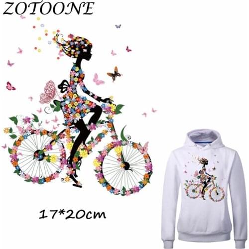 ZOTOONE Iron on Patches for Clothes Heat Transfer Butterfly Beauty Bike Patch T Shirt Stickers for DIY Accessory Applique Kids C