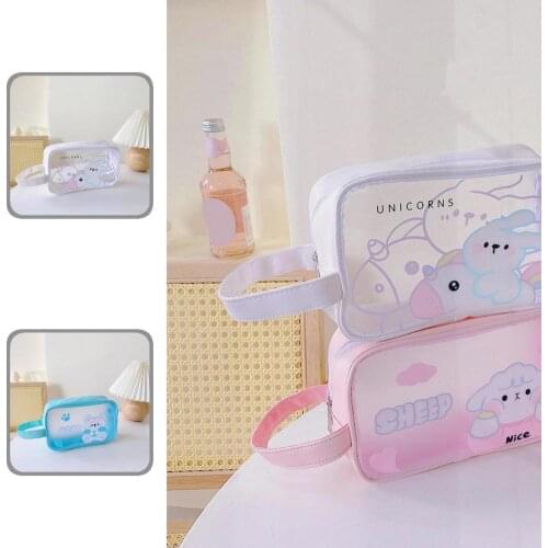 Fine Workmanship Sturdy Cartoon Pattern Handle Cosmetic Makeup Pouch for Travel