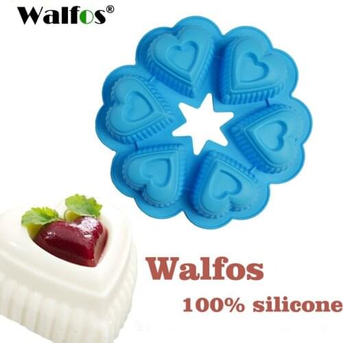 WALFOS 25*25*4.5cm DlY heart Shape Silicone Cake Mold Baking Tools Bakeware Maker Mold