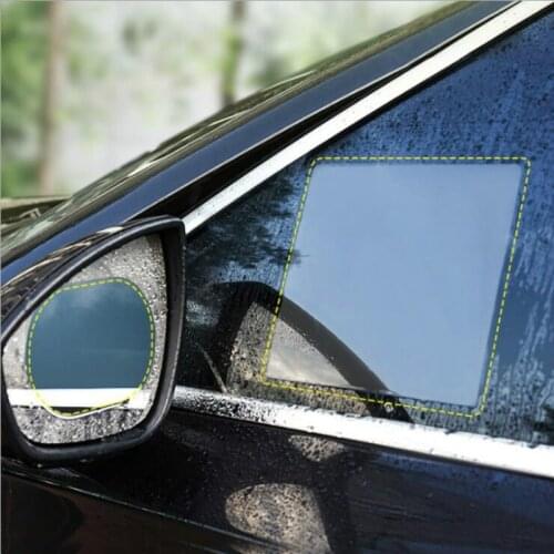 2 Pieces/Set Car Side Window Protective Film Anti Fog Membrane Anti-glare Waterproof Rainproof Car Sticker Clear Film