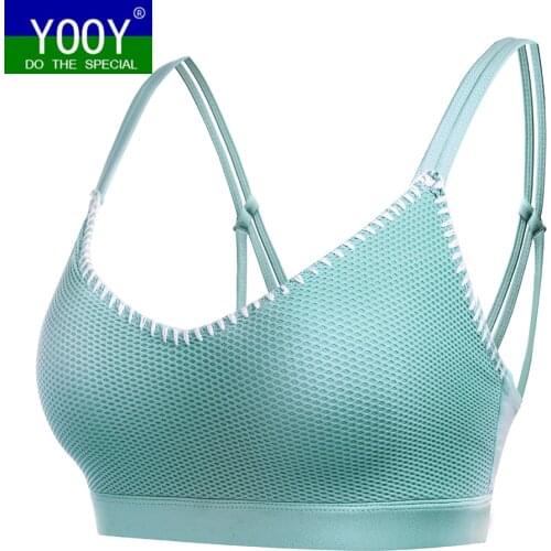 YOOY Women Sexy Bacckless white Sport Bras Tops Underwear Gym Tank Tops Camis Without Steel Workout Fitness Bras