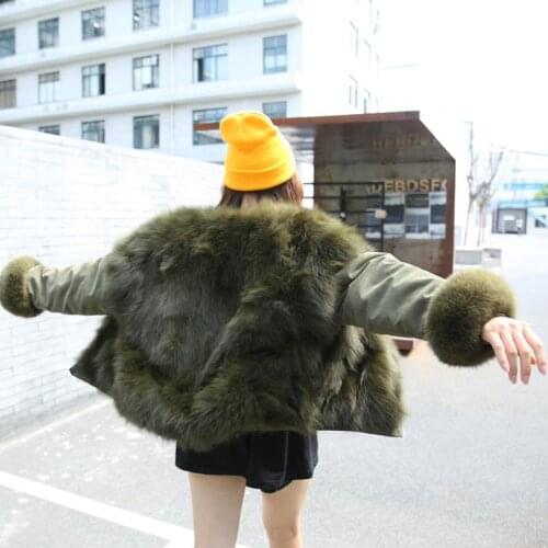 Winter Warm fuax fox fur Coat double sides wear fur Jacket Female retro fox Fur Outerwear F96