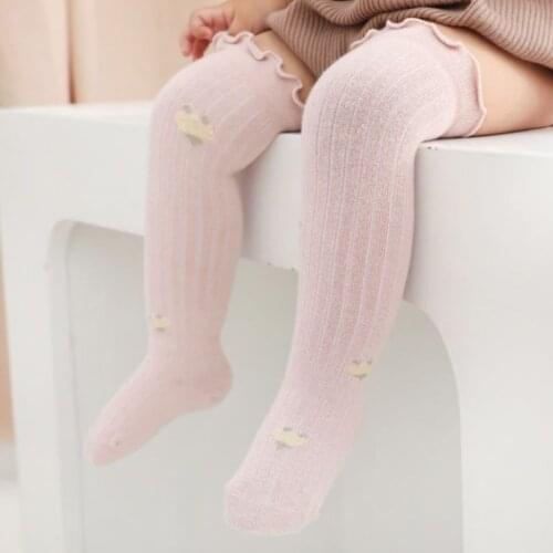 1Pair Baby Girls Socks Spring Autumn Cotton Socks Lovely Toddler Girl Stockings Newbron Baby Girl Infant Ctue Knee High Socks
