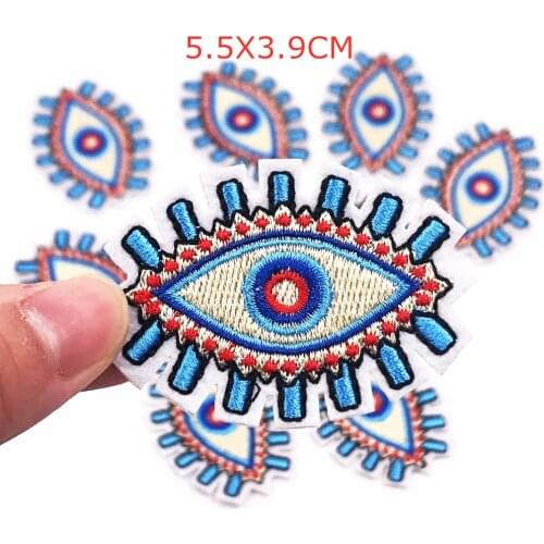 1Pcs Eyes Embroidery Patches Children For Clothing DIY Iron On Patches On Clothes Bag Custom Patch Accessories