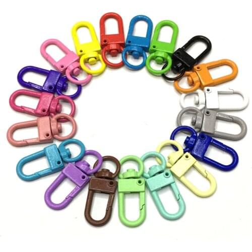 10pcs/pack colorful metal handbag bag lobster buckle keychain DIY accessories cat dog Hooks Buckles chain