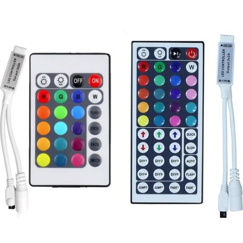 DC12V 6A mini 24Key 44key IR Remote Controller LED Lights Controller Dimmer For SMD 3528 5050 2835 3014 RGB LED Strip