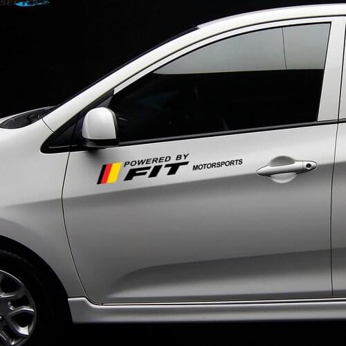 2Pcs/lot Car Styling Door Side Stickers Motorsports Graphical Body Decoration Vinyl Decals For Honda Fit Car Accessories