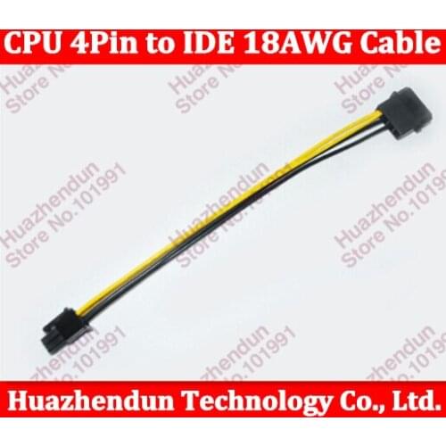 5pcs/lot IDE 4Pin interface switching main board CPU 4 pin power supply interface Cable,Professional custom,18AWG UL1007