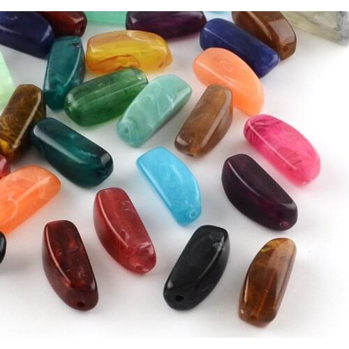50pcs Mixed Color Oval Bead Imitation Stone Acrylic Bead for Bracelet Necklace Jewelry Making DIY Accessories Findings