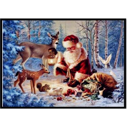 5D diamond painting full diamond Santa Claus round diamond mosaic pattern home decoration DIY handmade