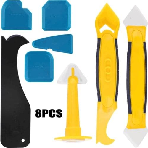 8PCS Caulking Tool Kit Silicone Caulk Remover and Caulk Finisher Tool Kit for Bathroom Kitchen Window or Sink Sealing Use