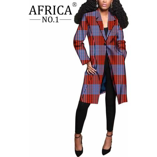 African Clothing For Women Long Sleeve Floral Dashiki Ankara Style Turn Down Collar Windbreaker Plus Size Sexy Contracted Design