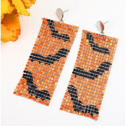 Halloween Aluminium Earrings Bat Animal Vintage Retro Originality Funny Drop Statement Earrings for Women Party