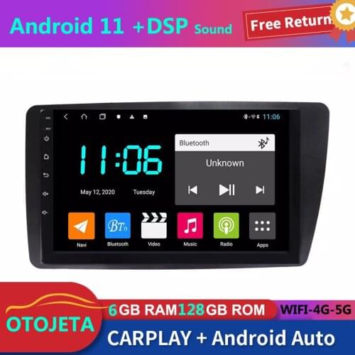 For Honda Civic Hatchback 2002 - 2006 Car Radio Stereo GPS Navigator 128GB Autoradio 2Din Android 11 Bluetooth Multimedia Player