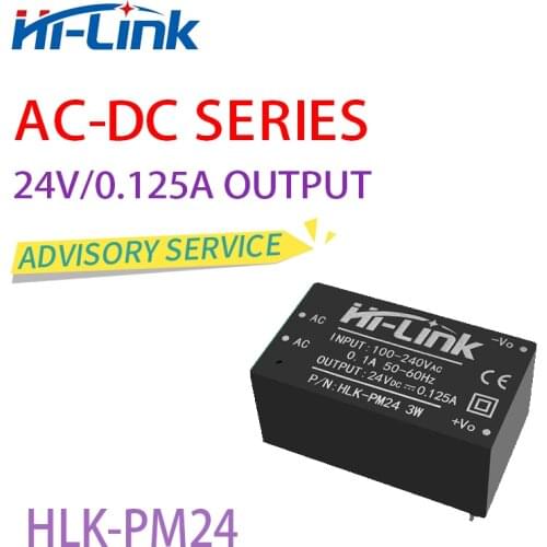 Free shipping 5 pcs/lot AC DC Power module HLK-PM24 Hi-Link 110V 220V to 24V 3W step down converter Electronics