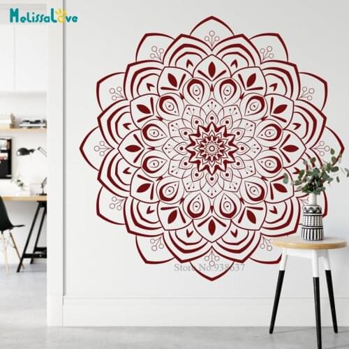 Big Size New Design Mandala Wall Sticker Home Decoration Boho Wall Art Flower Living Room Motivational Yoga Studio Murals BB562