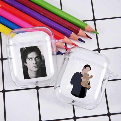 The Vampire Diaries Damon Earphone Case for Airpods 1 2 Wireless Bluetooth Earphone Cover Soft Clear Capa