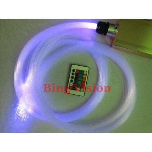 DIY 198 pcs fiber optic star ceiling kit with 16 color 16w RGB led illuminator , + PMMA optic fiber + 24 key IR remote