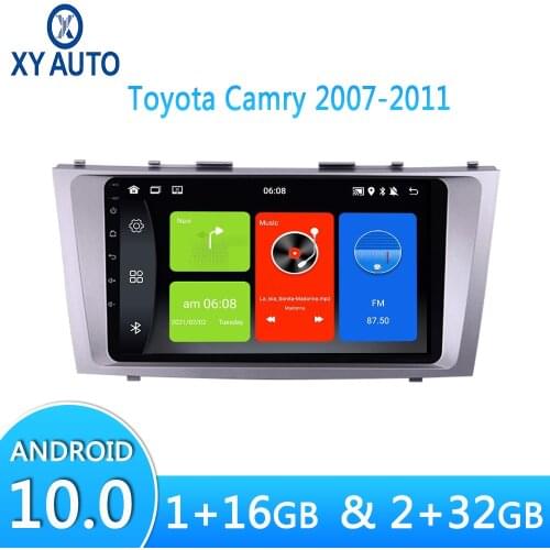 For Toyota Camry 2007-2011 Android 10.0 Car GPS Navigation Multimedia Video Player With Wifi Bluetooth Radio Stereo Split Screen