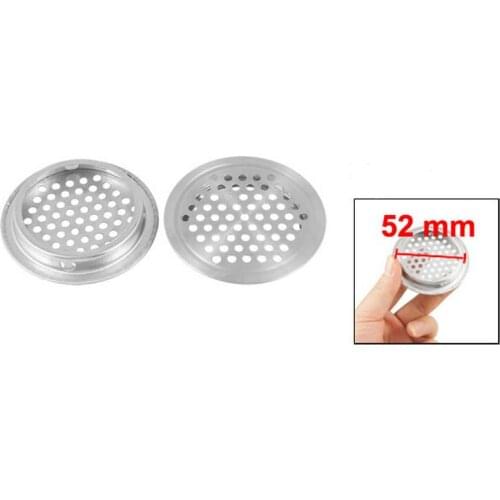 Home Silver Tone Stainless Steel Round Mesh Hole Air Vent Louver 10 Pcs
