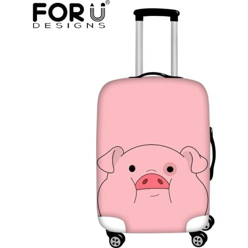 FORUDESIGNS Travel Accessories Funny Pink Pig Pattern Luggage Elastic Covers 18-32 Inch 4Size Suitcase Case Baggage Box Covers
